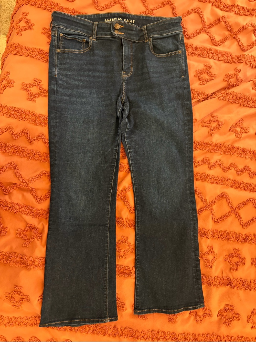 American Eagle Outfitters Dark Blue Kick Boot Jeans